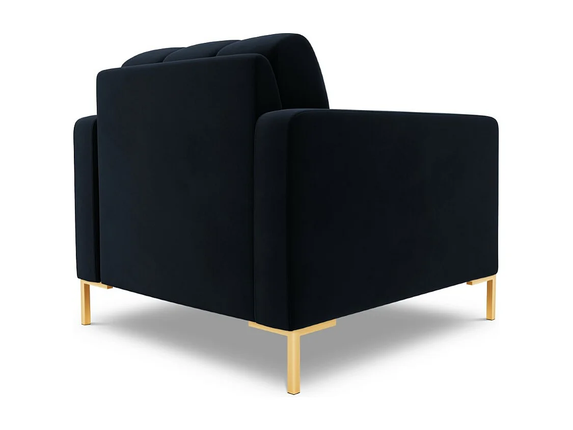 Cosmopolitan Design - Fauteuil "Bali" Flueel, Donkerblauw - 87x92x75cm
