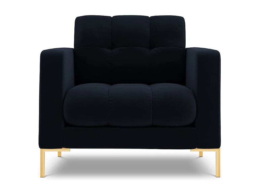 Cosmopolitan Design - Fauteuil "Bali" Flueel, Donkerblauw - 87x92x75cm