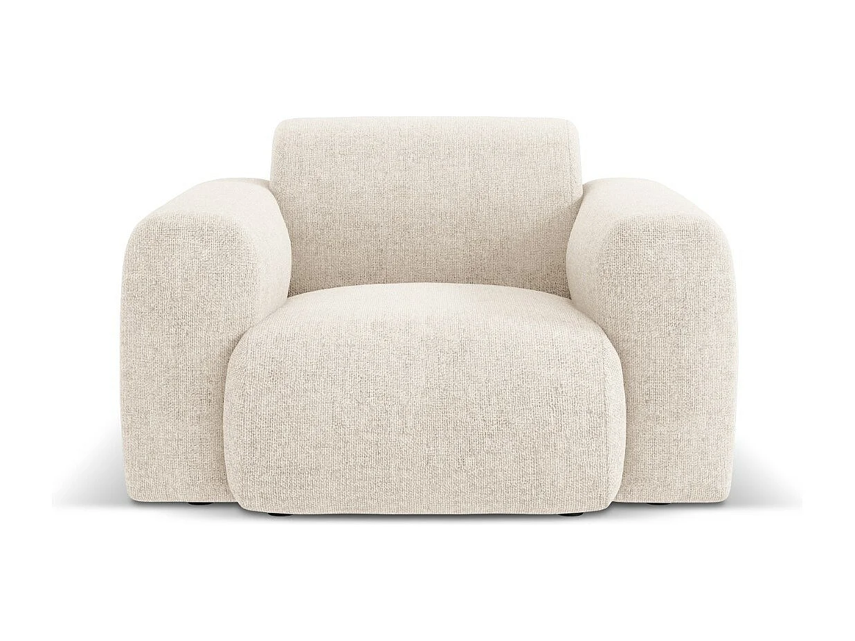 Cosmopolitan Design - Fauteuil "Nolio" 2 zitplaatsen, Chenille, Lichtbeige - 105x95x72cm