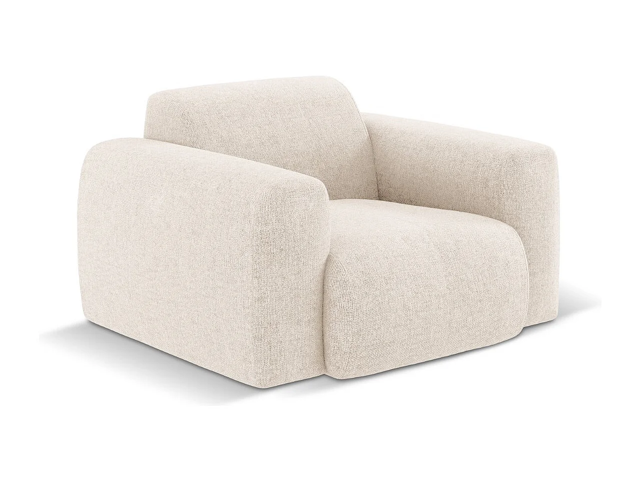 Cosmopolitan Design - Fauteuil "Nolio" 2 zitplaatsen, Chenille, Lichtbeige - 105x95x72cm