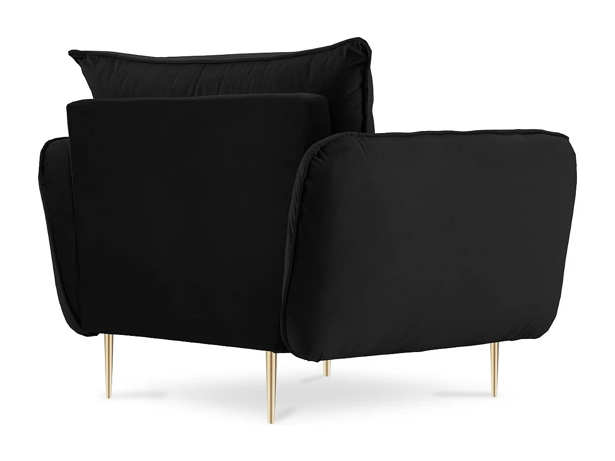 Cosmopolitan Design - Fauteuil "Vienna" en velours noir - 97x94x95cm