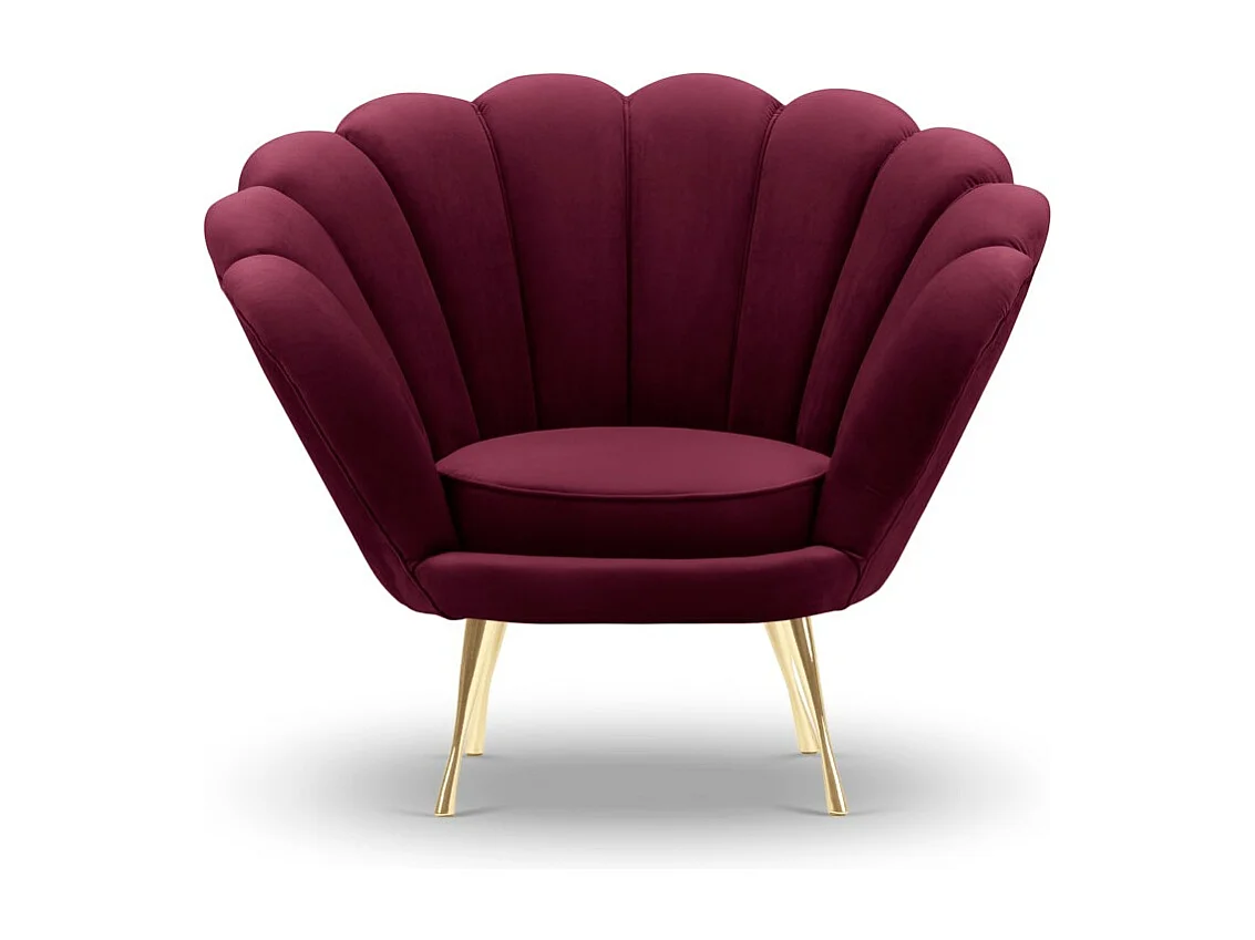 Cosmopolitan Design - Fauteuil "Kingston" Flueel, Paars - 98x78x76cm