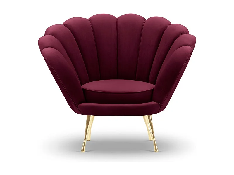 Cosmopolitan Design - Fotel, "Kingston" welur, fioletowy - 98x78x76cm