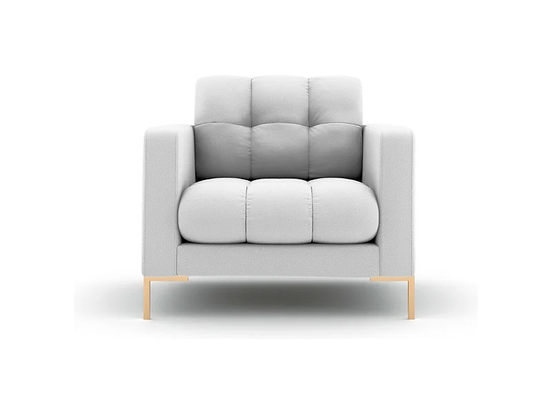 Cosmopolitan Design - Sessel "Bali" aus strukturiertem Stoff hellgrau - 87x92x75cm