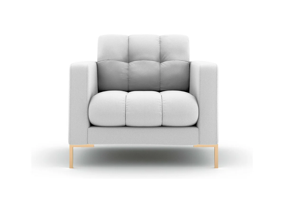 Cosmopolitan Design - Fauteuil "Bali" Structurele stof, Lichtgrijs - 87x92x75cm