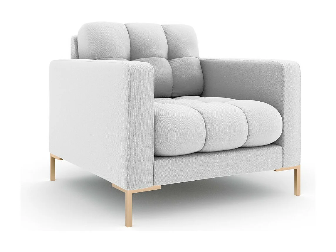 Cosmopolitan Design - Fotel, "Bali" tkanina strukturalna, szary jasny - 87x92x75cm
