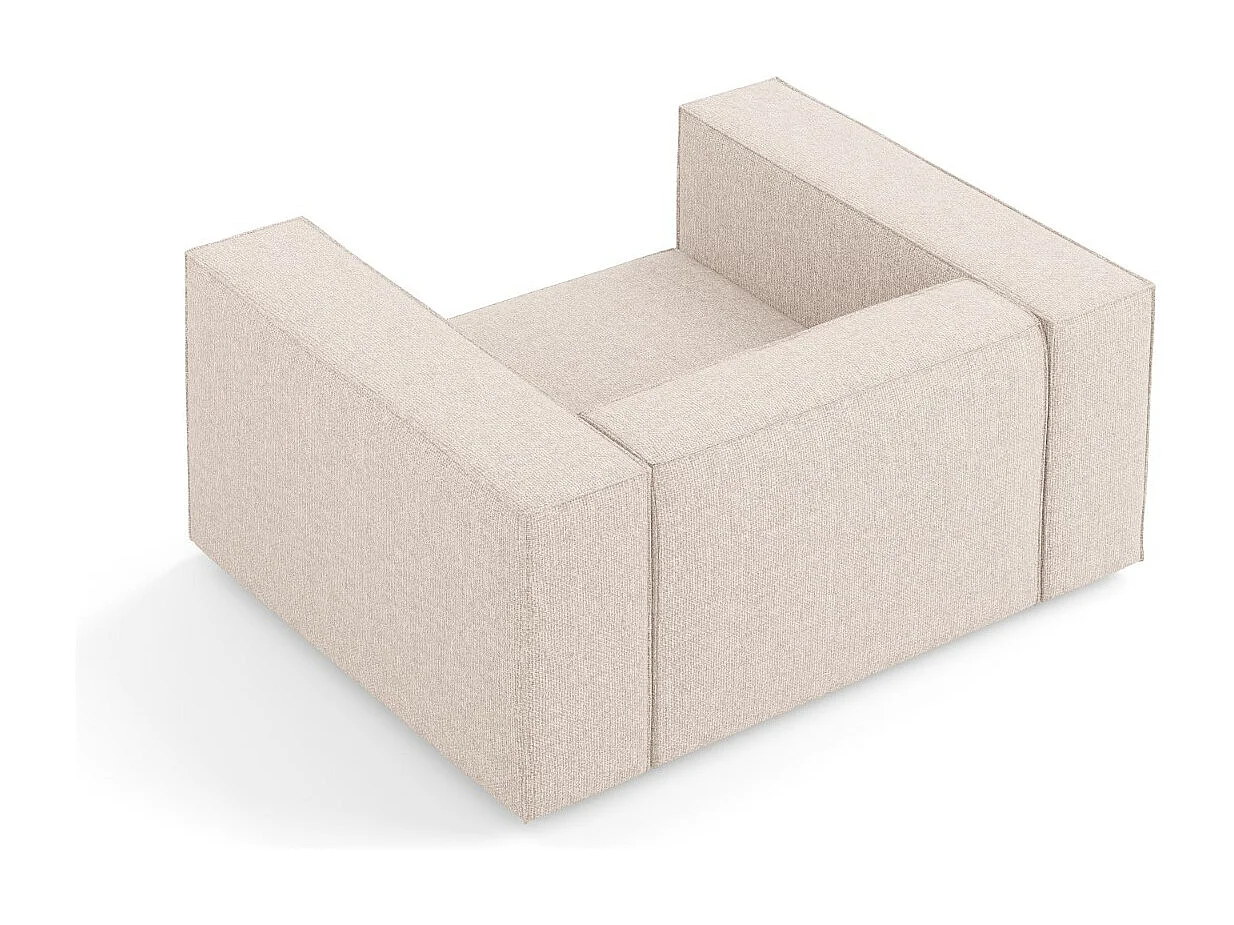 Cosmopolitan Design - Fauteuil "Arendal" en chenille beige - 124x102x70cm