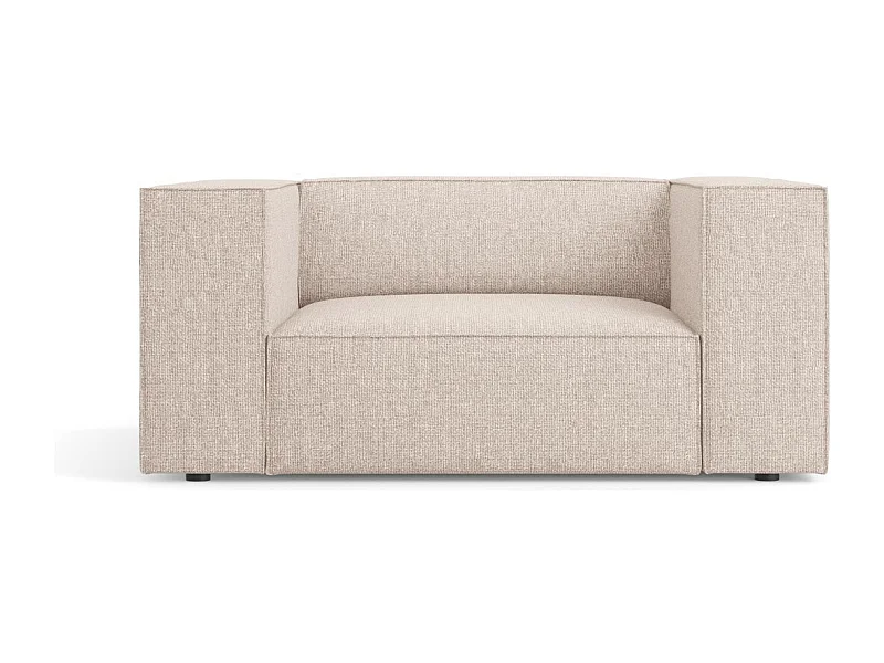 Cosmopolitan Design - Fauteuil "Arendal" en chenille beige - 124x102x70cm