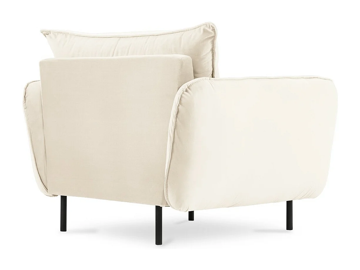 Cosmopolitan Design - Poltrona "Vienna" em veludo bege claro - 97x94x95cm