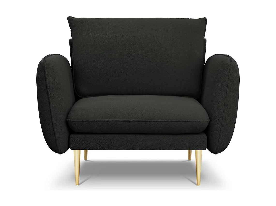 Cosmopolitan Design - Fotel, "Vienna" boucle, czarny - 97x94x95cm
