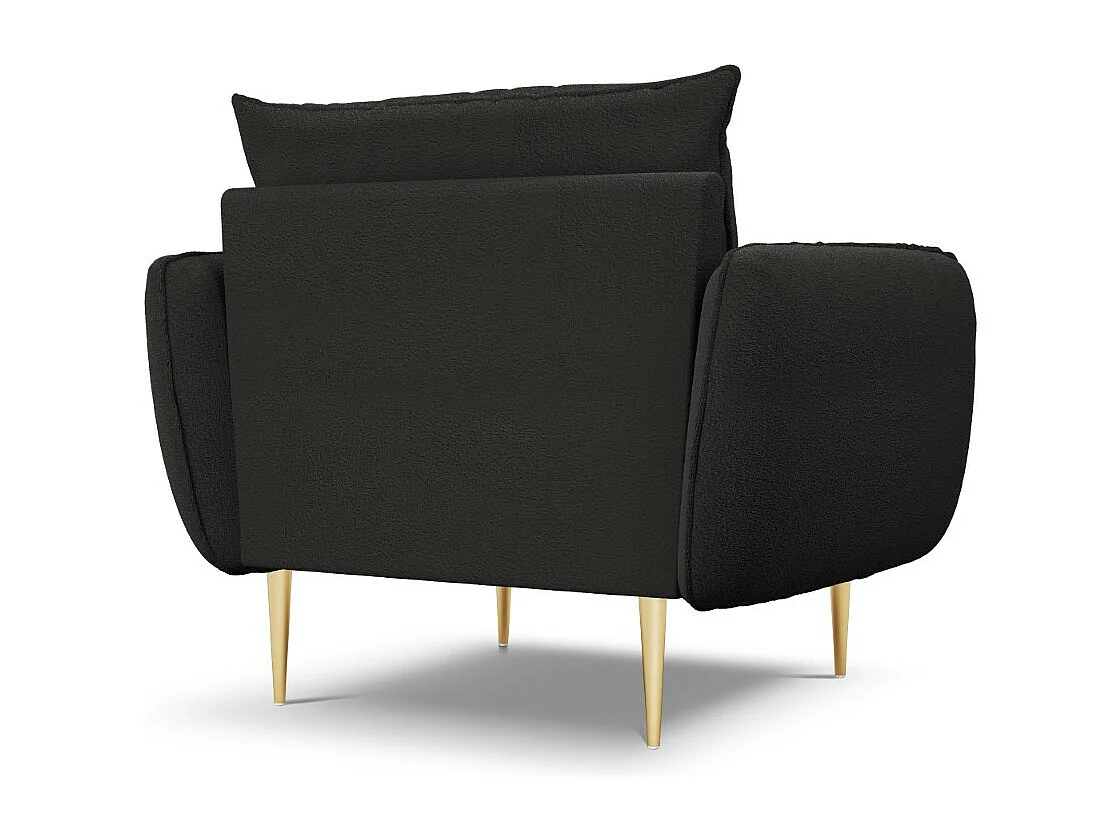 Cosmopolitan Design - Fotel, "Vienna" boucle, czarny - 97x94x95cm