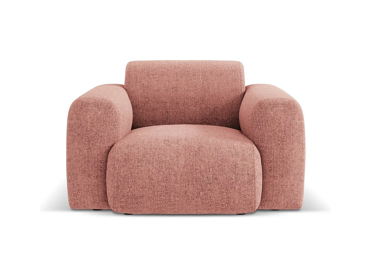 Cosmopolitan Design - Fauteuil "Nolio" 2 places en chenille rose - 105x95x72cm