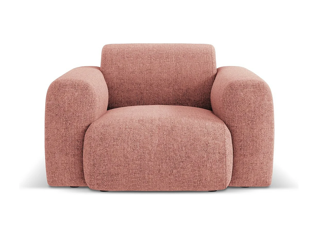 Cosmopolitan Design - Fauteuil "Nolio" 2 places en chenille rose - 105x95x72cm