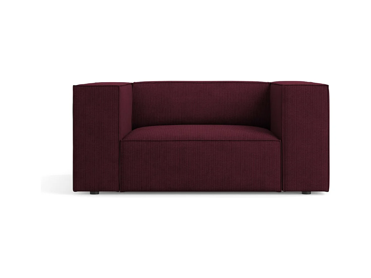 Cosmopolitan Design - Fauteuil "Arendal" en chenille avec un effet côtelé rubis - 124x102x70cm