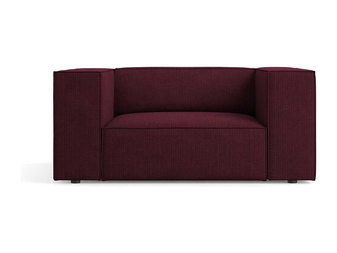 Cosmopolitan Design - Fauteuil "Arendal" en chenille avec un effet côtelé rubis - 124x102x70cm