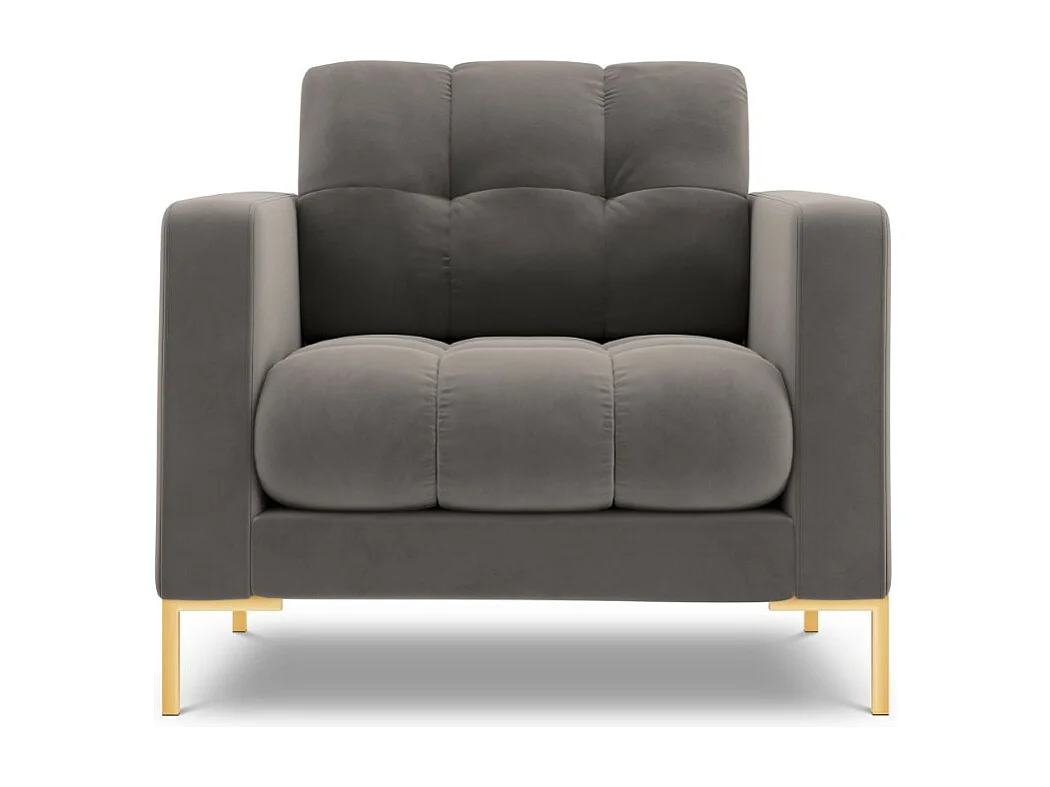 Cosmopolitan Design - Fotel, "Bali" welur, szary jasny - 87x92x75cm