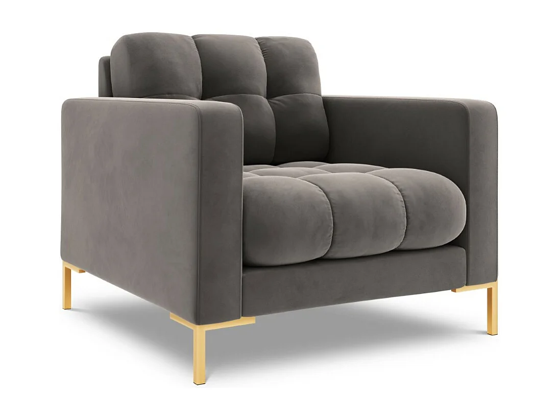 Cosmopolitan Design - Fotel, "Bali" welur, szary jasny - 87x92x75cm