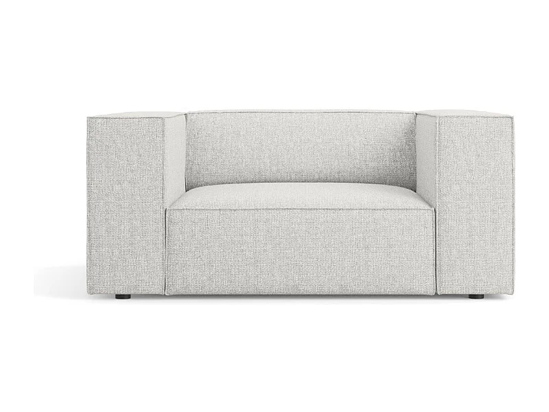 Cosmopolitan Design - Sessel "Arendal" aus Chenille-Stoff hellgrau - 124x102x70cm