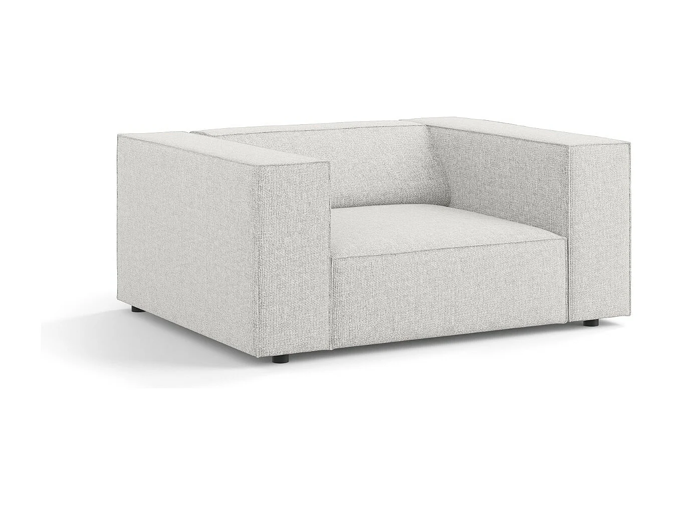 Cosmopolitan Design - Sessel "Arendal" aus Chenille-Stoff hellgrau - 124x102x70cm