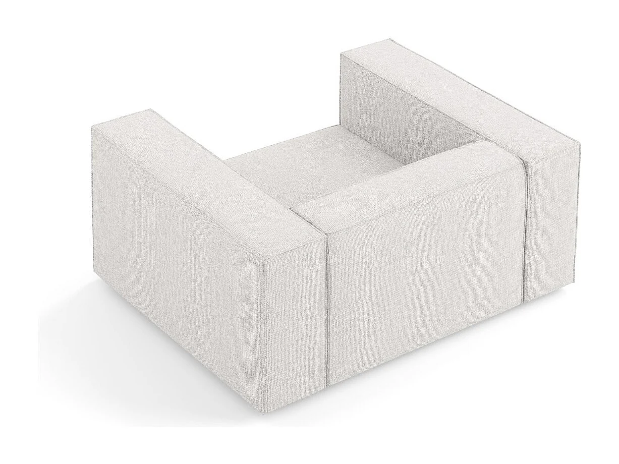 Cosmopolitan Design - Sessel "Arendal" aus Chenille-Stoff hellgrau - 124x102x70cm