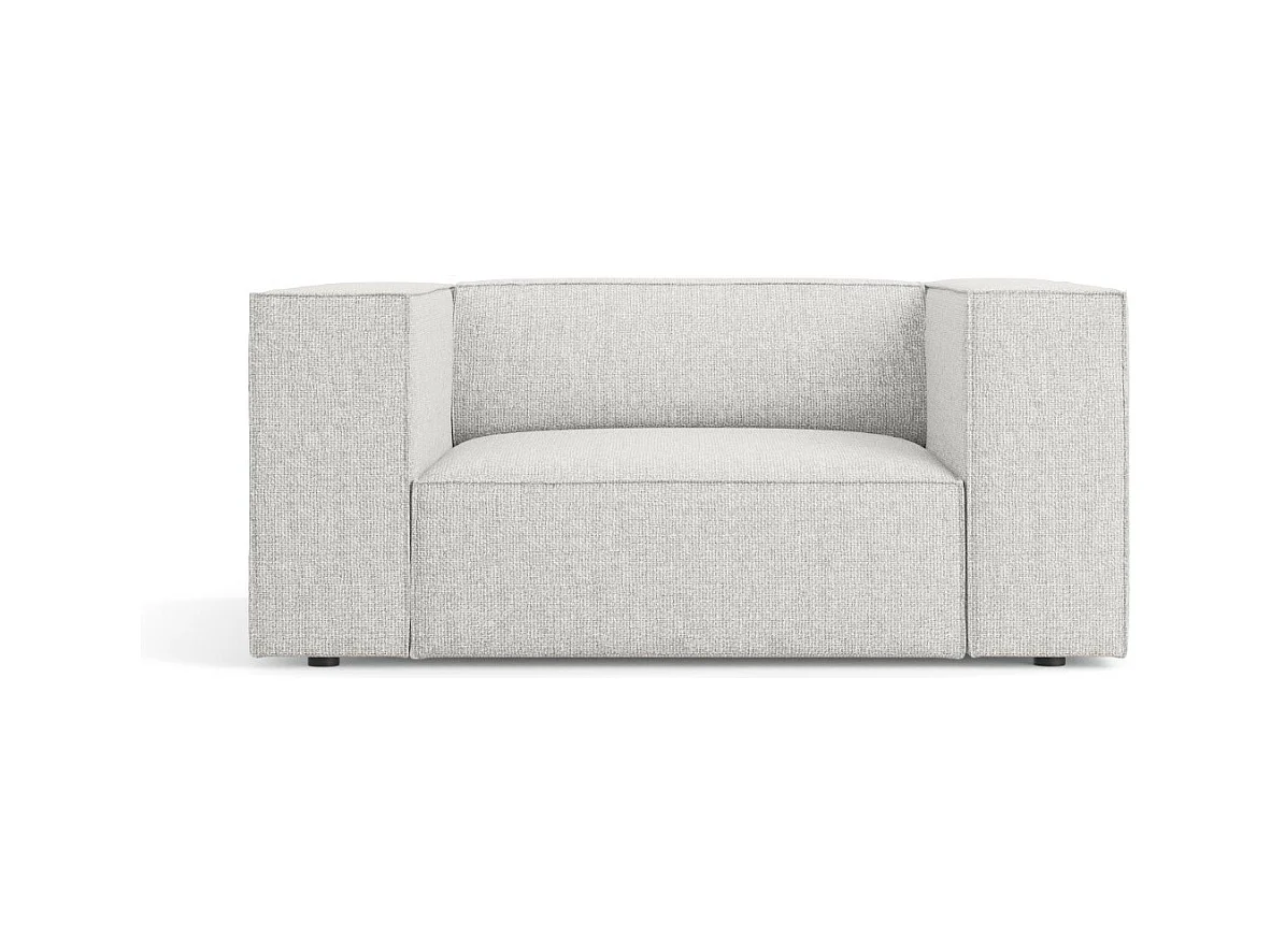 Cosmopolitan Design - Fauteuil "Arendal" Chenille, Lichtgrijs - 124x102x70cm