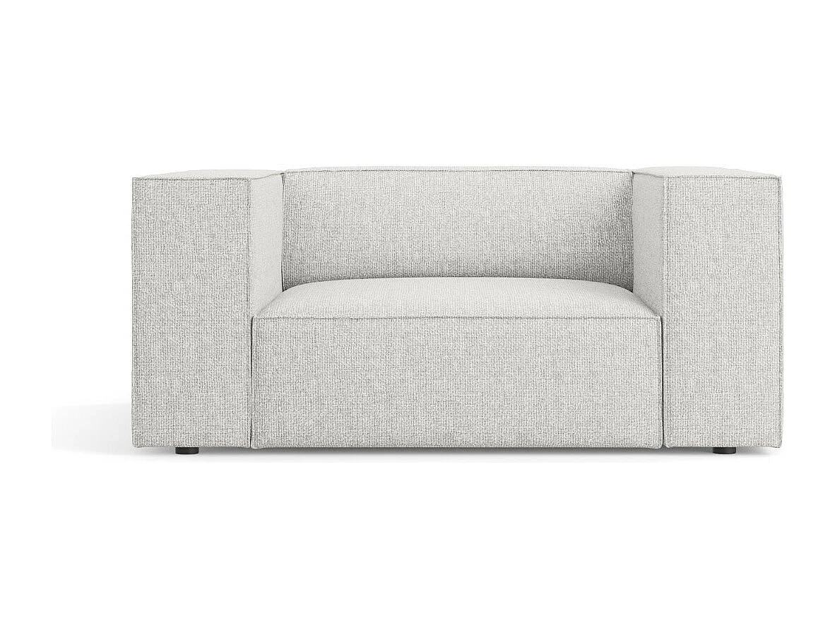 Cosmopolitan Design - Fauteuil "Arendal" en chenille gris clair - 124x102x70cm