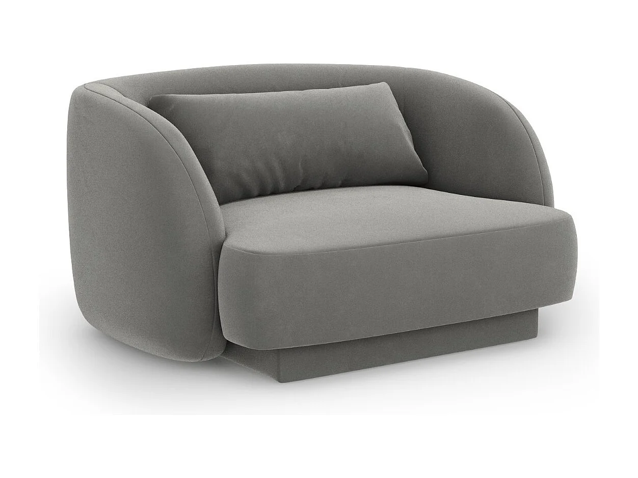 Cosmopolitan Design - Fotel, "Tulum" welur, szary jasny - 103x90x70cm