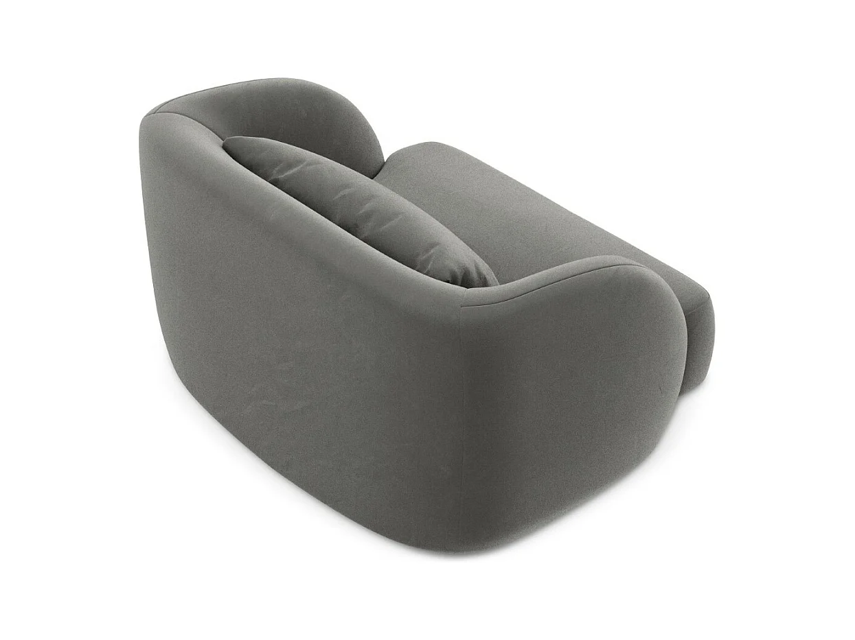 Cosmopolitan Design - Fauteuil "Tulum" en velours gris clair - 103x90x70cm