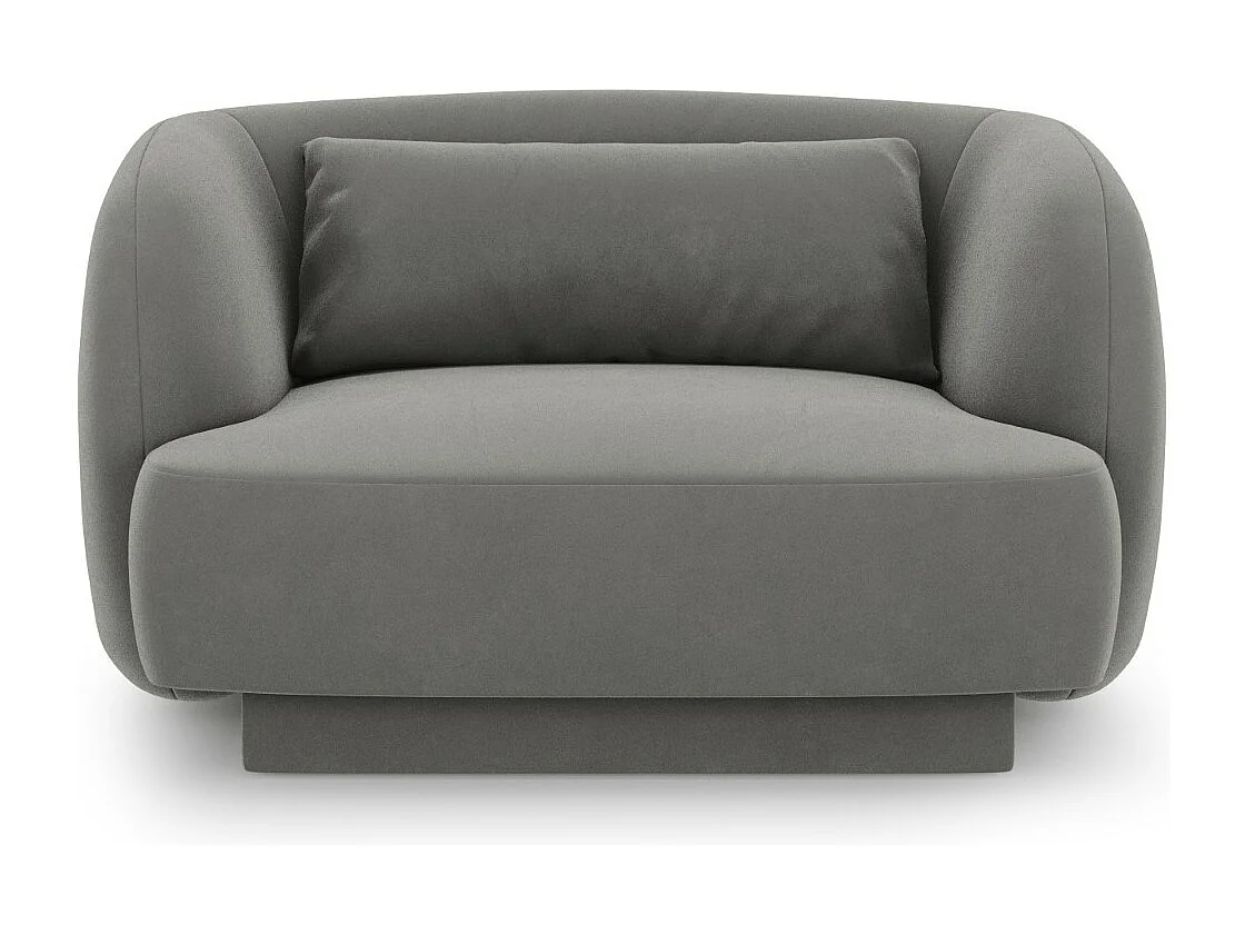 Cosmopolitan Design - Fauteuil "Tulum" en velours gris clair - 103x90x70cm