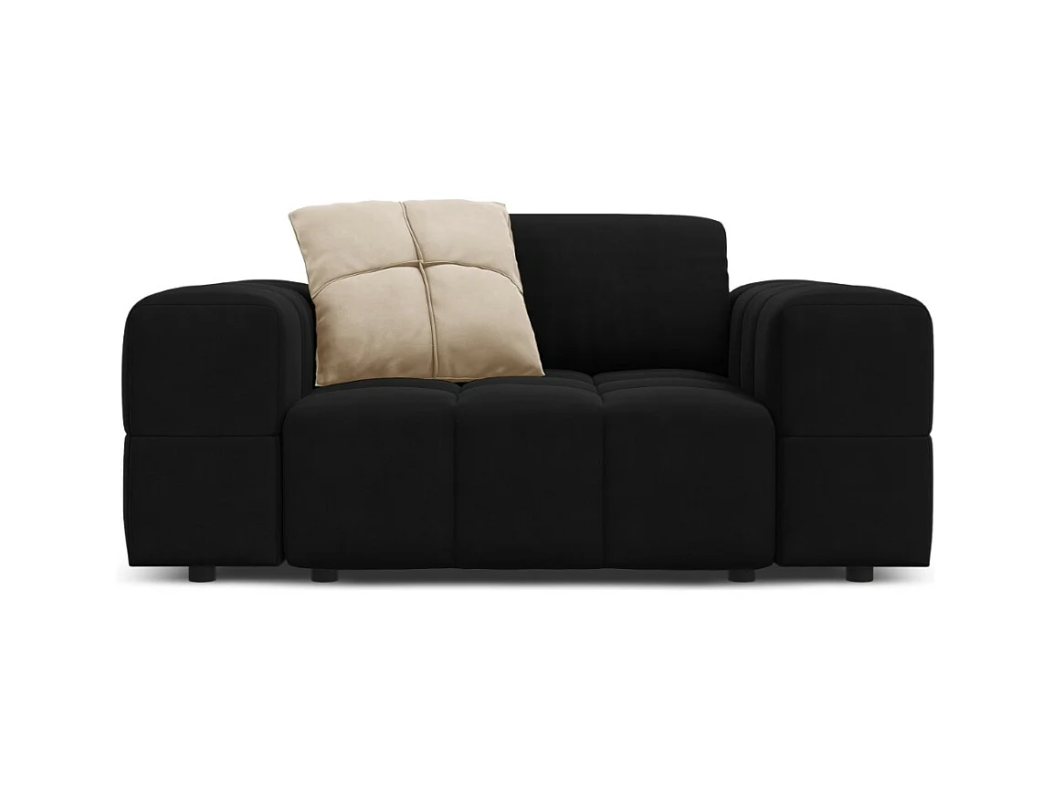 CXL by Christian Lacroix - Fauteuil "Luc" en velours noir - 124x102x70cm