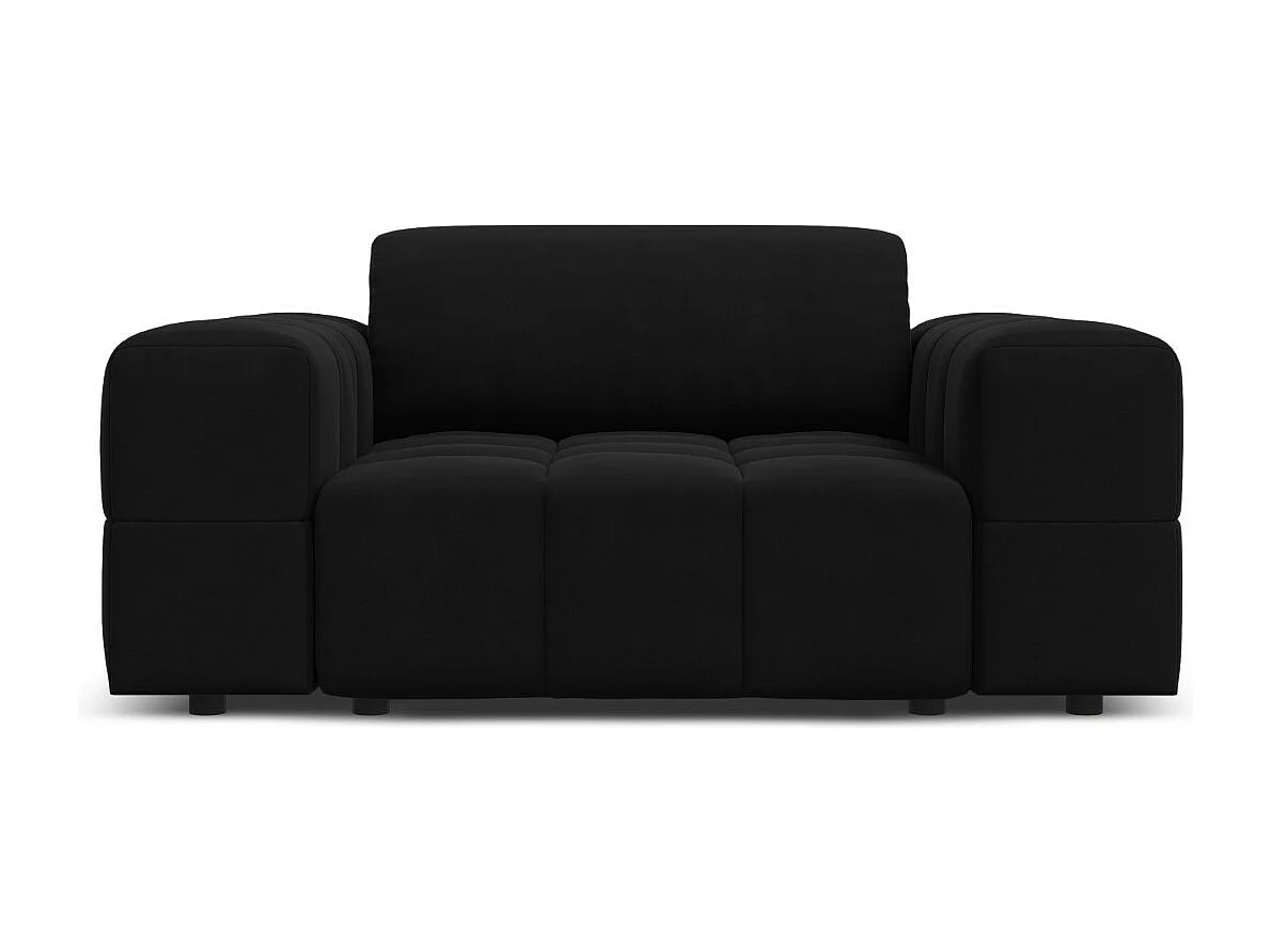 CXL by Christian Lacroix - Fauteuil "Luc" Flueel, Zwart - 124x102x70cm