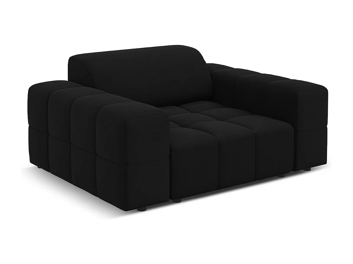 CXL by Christian Lacroix - Fauteuil "Luc" Flueel, Zwart - 124x102x70cm