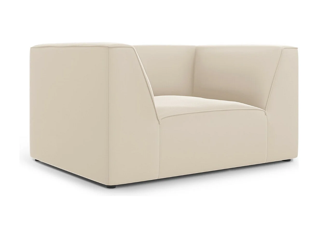 CXL by Christian Lacroix - Fauteuil "Charles" en velours beige - 120x92x69cm