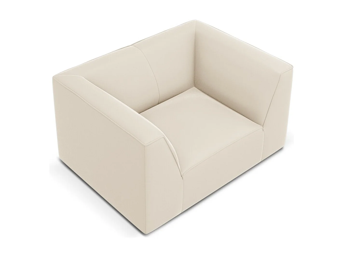 CXL by Christian Lacroix - Fauteuil "Charles" en velours beige - 120x92x69cm