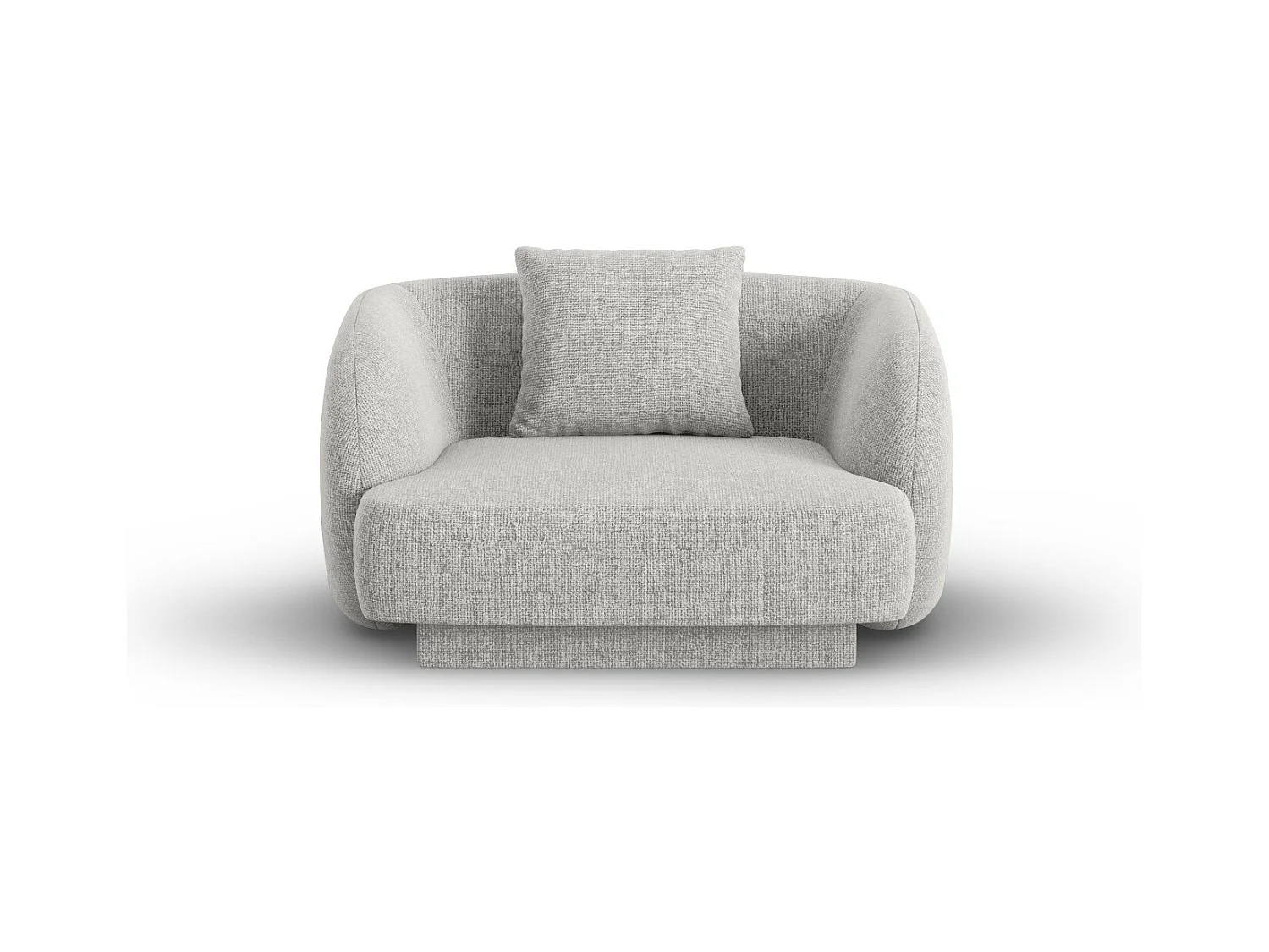 Cosmopolitan Design - Fauteuil "Tulum" en chenille gris clair - 103x90x70cm