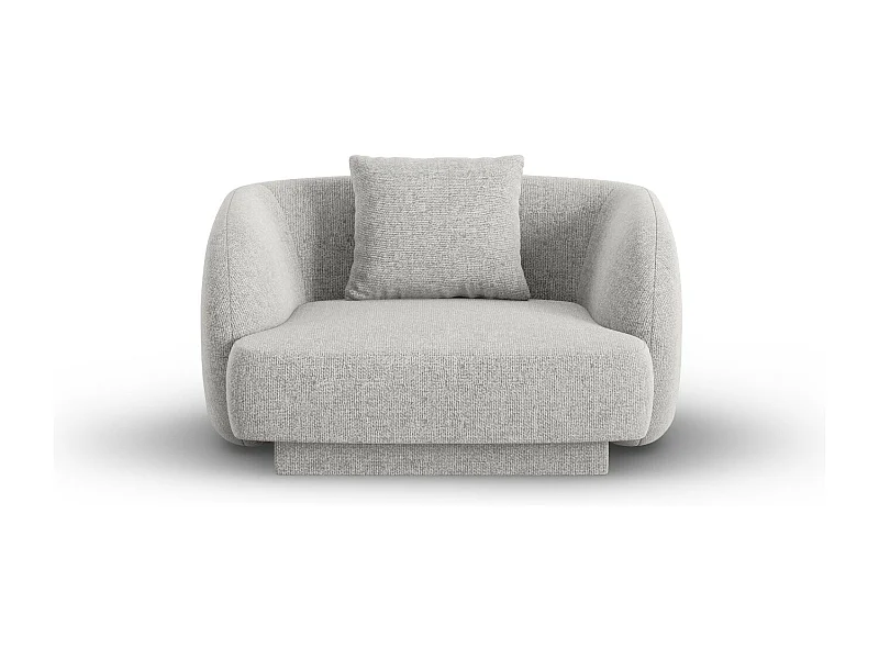 Cosmopolitan Design - Fauteuil "Tulum" Chenille, Lichtgrijs - 103x90x70cm