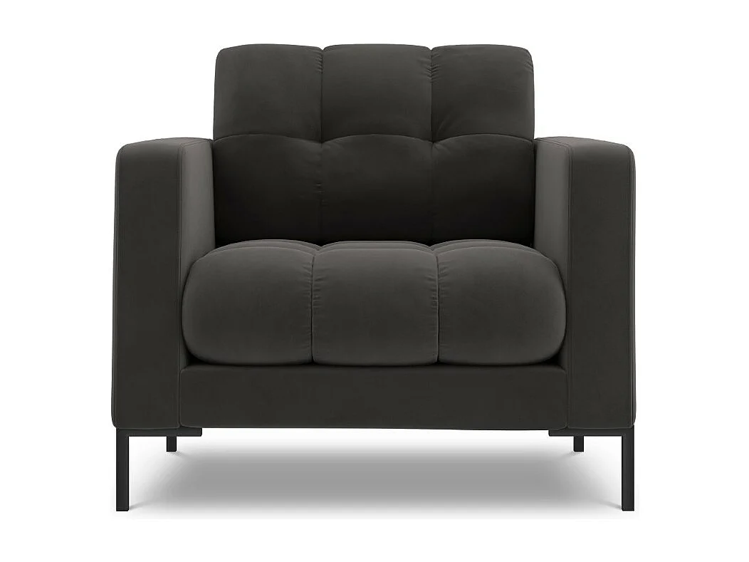 Cosmopolitan Design - Fauteuil "Bali" en velours gris foncé - 87x92x75cm