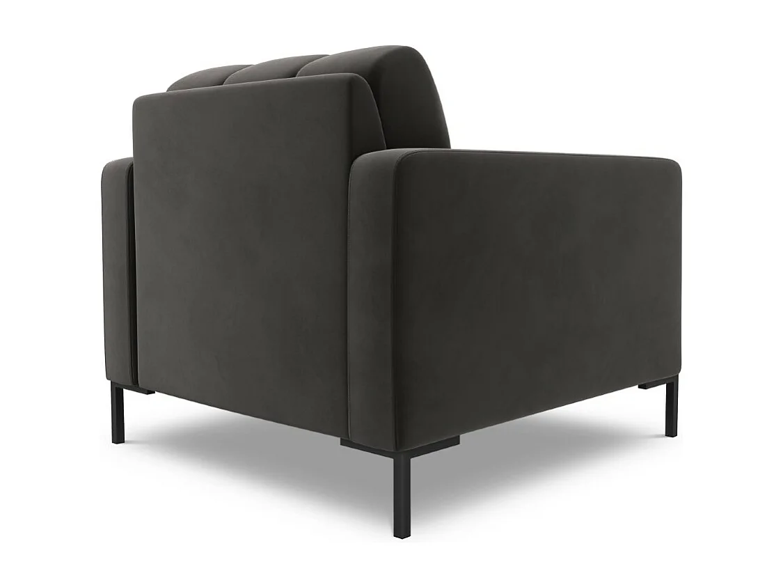 Cosmopolitan Design - Fauteuil "Bali" en velours gris foncé - 87x92x75cm