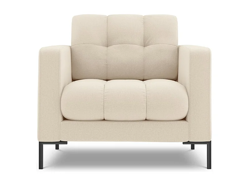 Cosmopolitan Design - Fauteuil "Bali" Structurele stof, Lichtbeige - 87x92x75cm