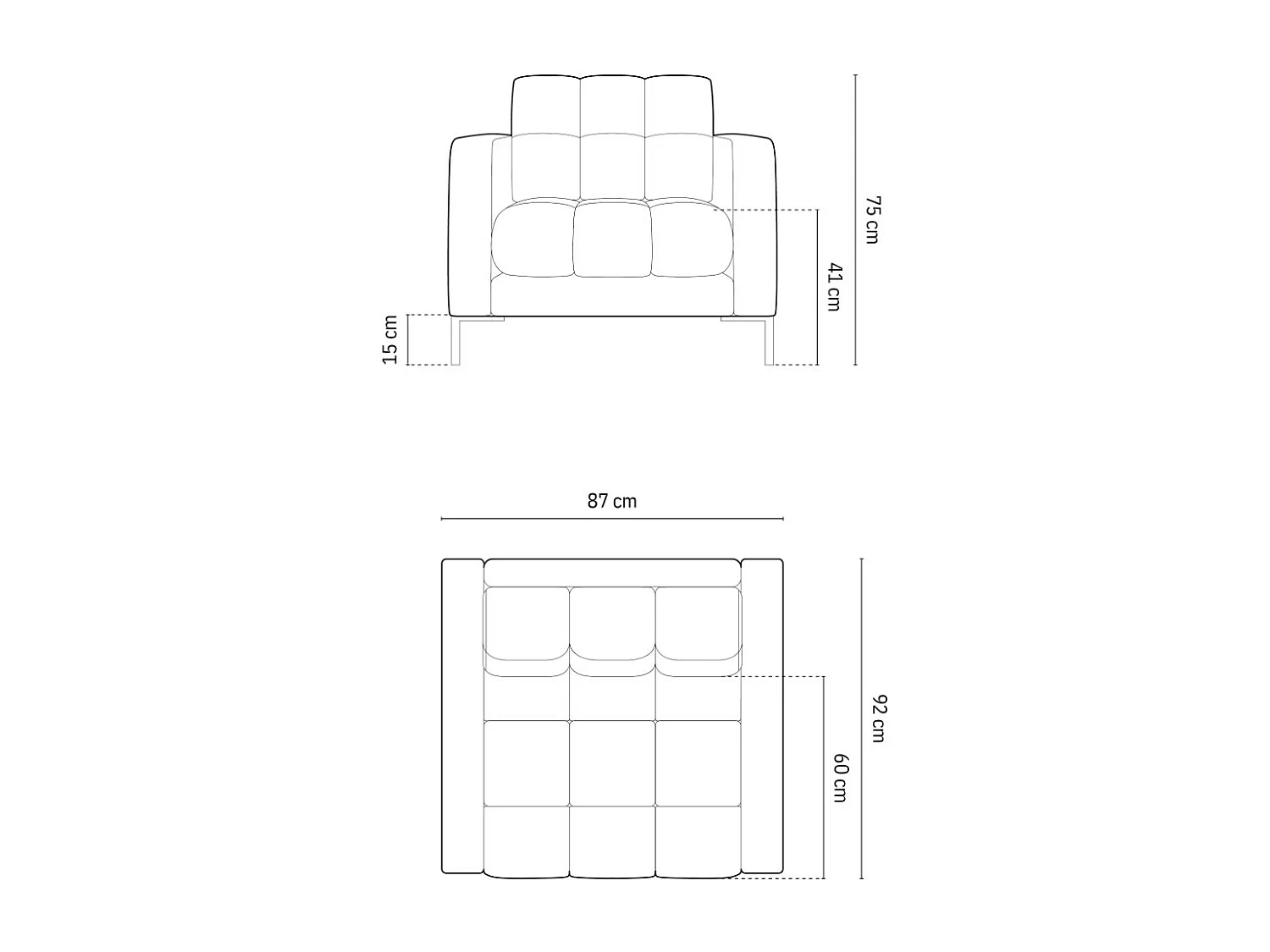 Cosmopolitan Design - Fauteuil "Bali" Structurele stof, Lichtbeige - 87x92x75cm