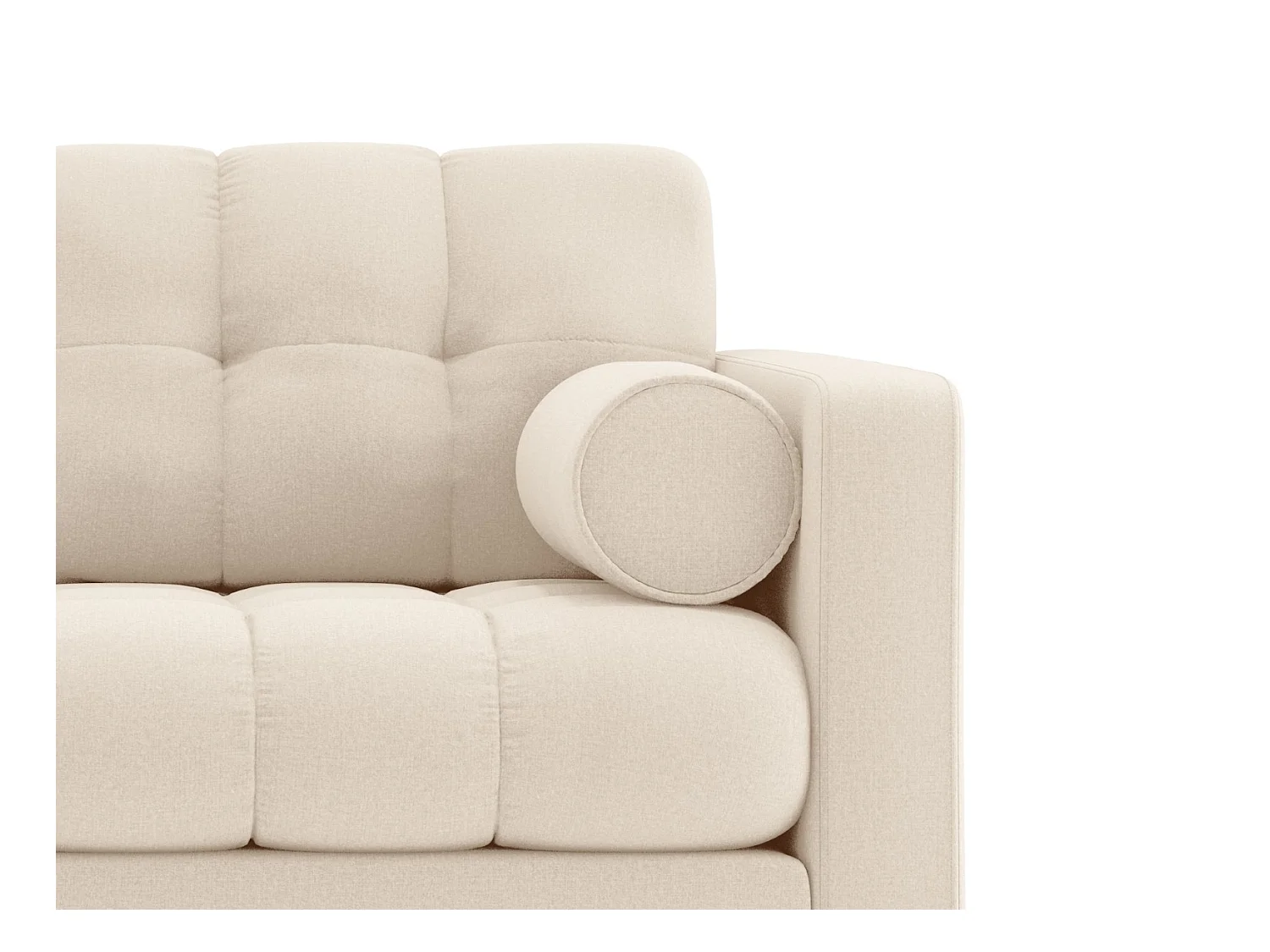 Cosmopolitan Design - Fauteuil "Bali" en tissu structurel beige clair - 87x92x75cm