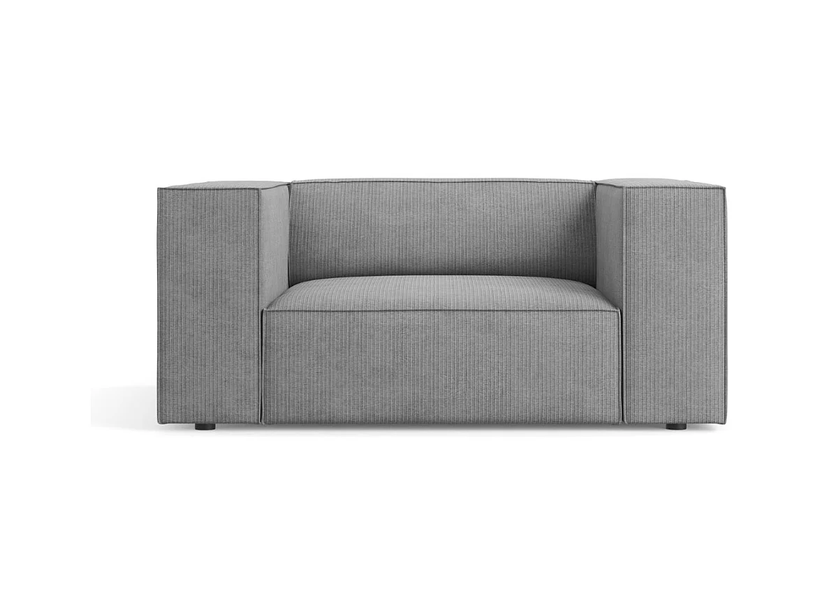 Cosmopolitan Design - Fauteuil "Arendal" Chenille met ribbeleffect, Donkergrijs - 124x102x70cm