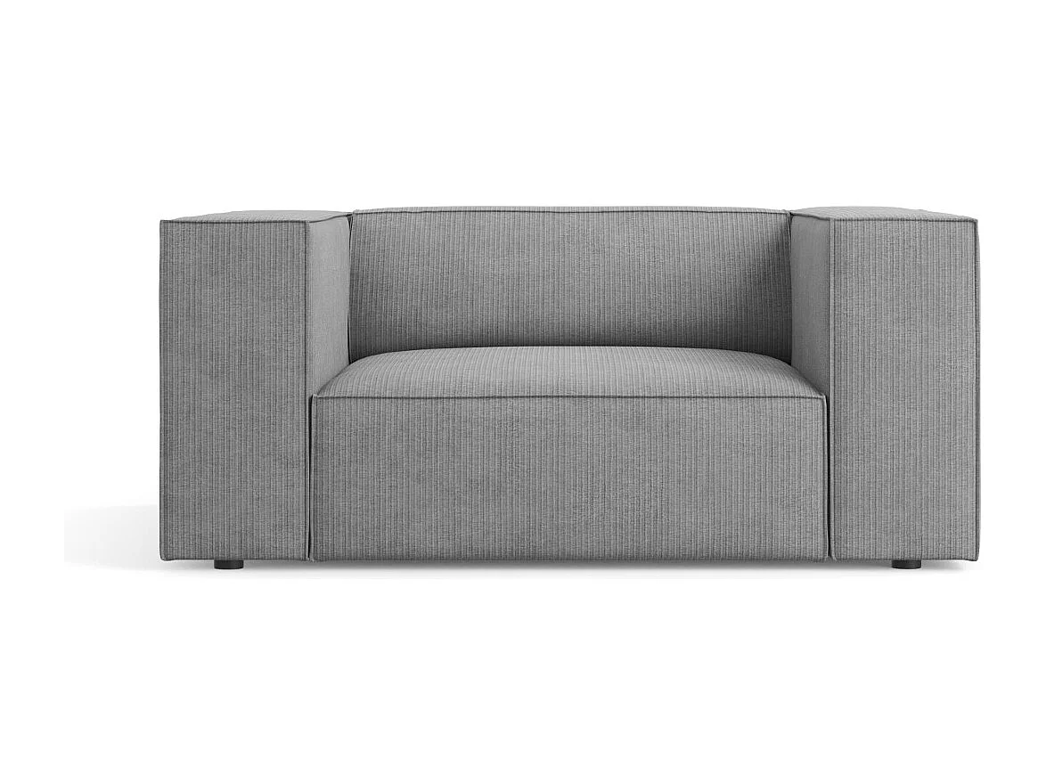 Cosmopolitan Design - Fauteuil "Arendal" en chenille avec un effet côtelé gris foncé - 124x102x70cm