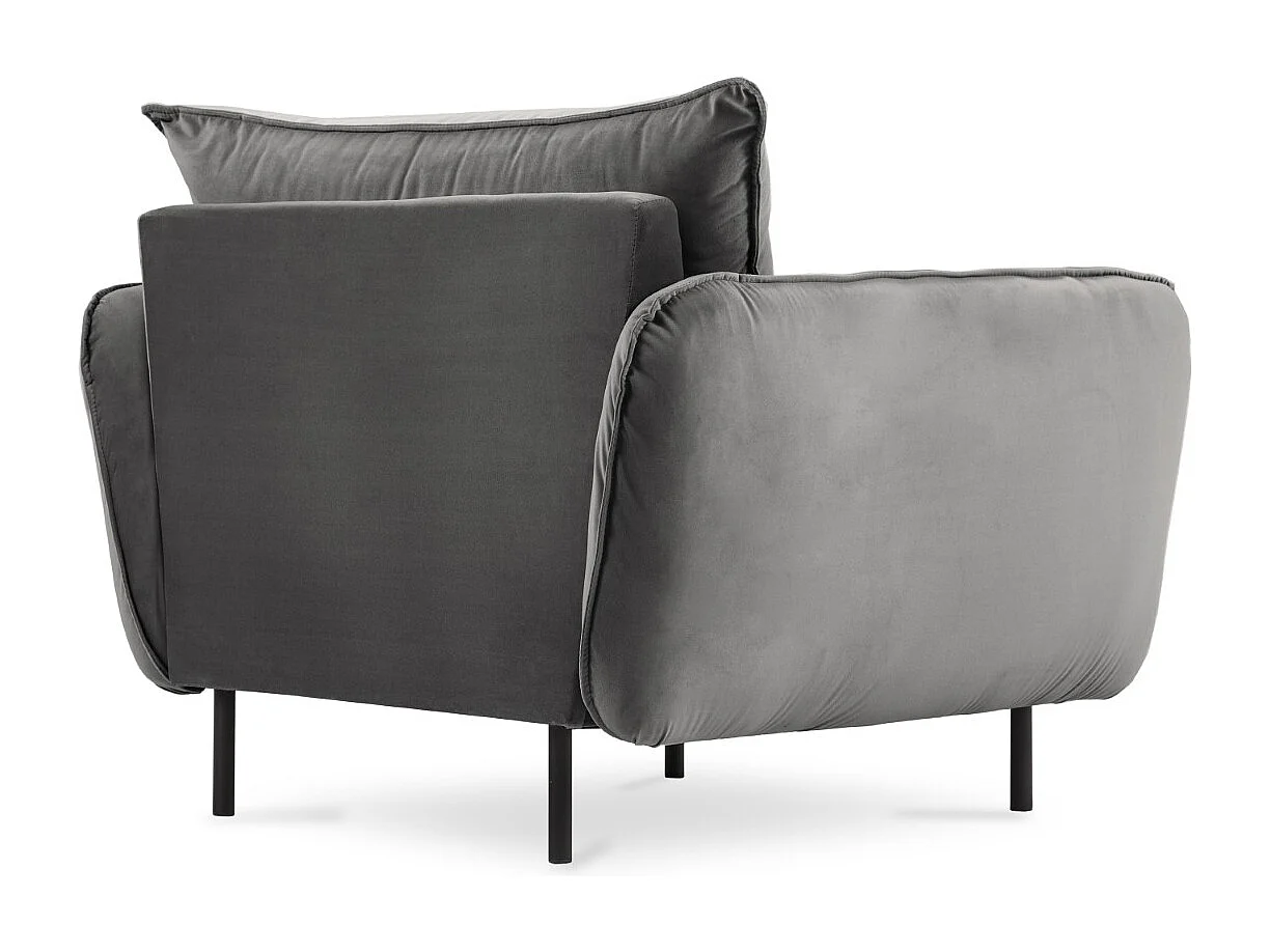 Cosmopolitan Design - Fauteuil "Vienna" en velours gris - 97x94x95cm