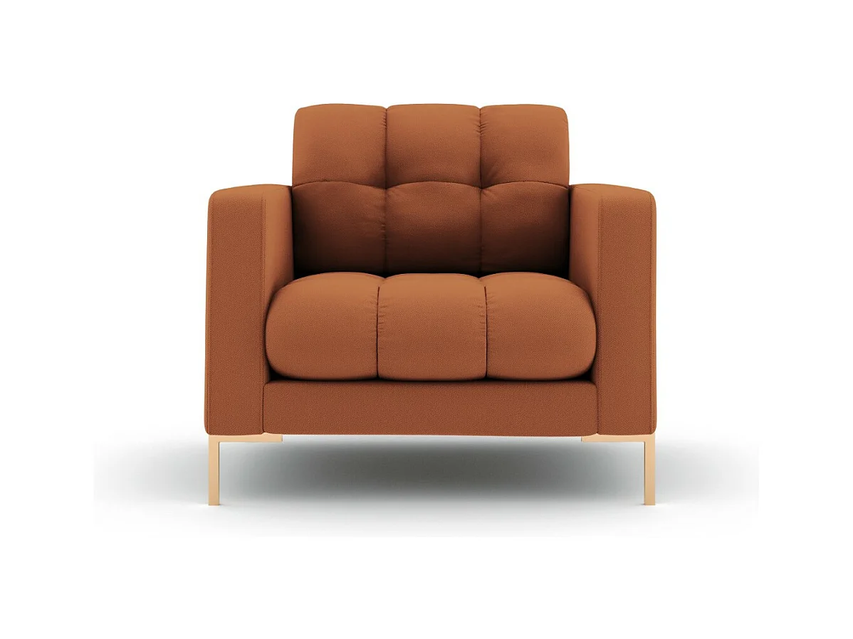 Cosmopolitan Design - Fauteuil "Bali" Structurele stof, Baksteen - 87x92x75cm