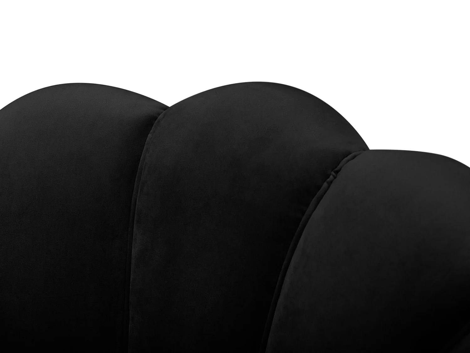 Cosmopolitan Design - Fauteuil "Kingston" en velours noir - 98x78x76cm