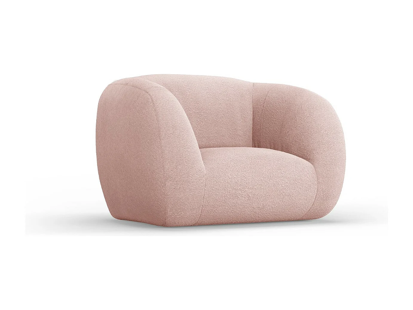 Cosmopolitan Design - Sessel "Essen" aus Boucle puderrosa - 130x95x86cm