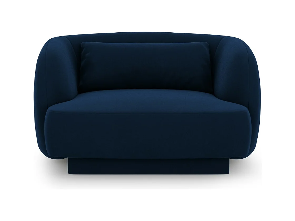 Cosmopolitan Design - Fauteuil "Tulum" en velours bleu roi - 103x90x70cm