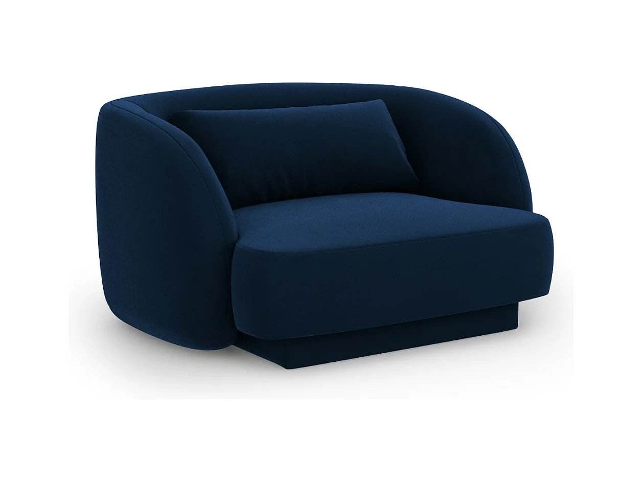 Cosmopolitan Design - Sillón "Tulum" de terciopelo azul regio - 103x90x70cm