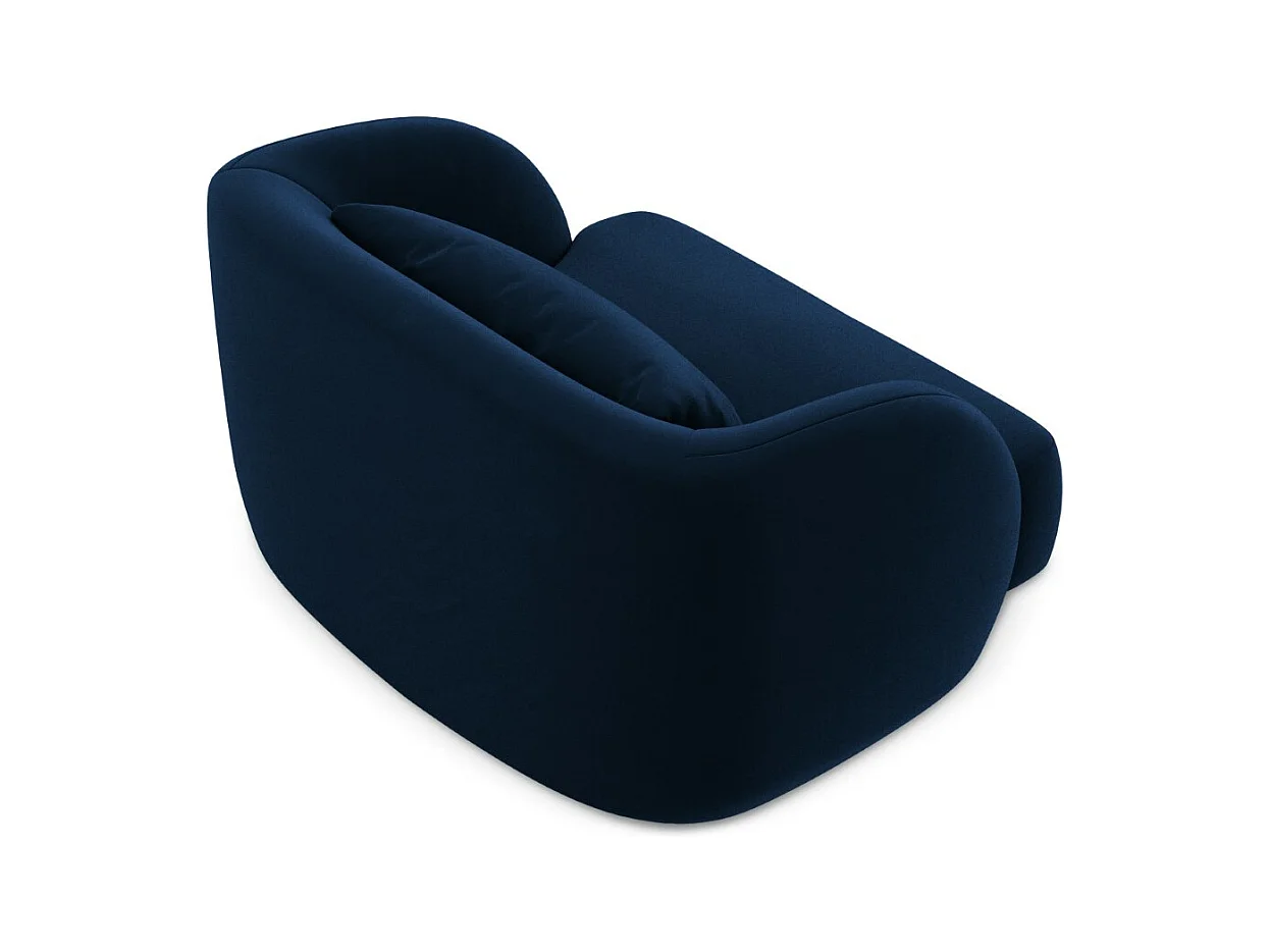 Cosmopolitan Design - Sillón "Tulum" de terciopelo azul regio - 103x90x70cm